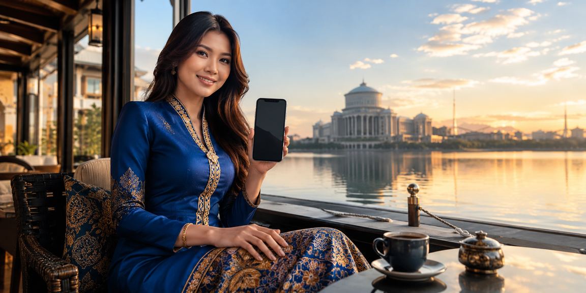 mratm88 mobile casino games set against a Putrajaya, Malaysia backdrop